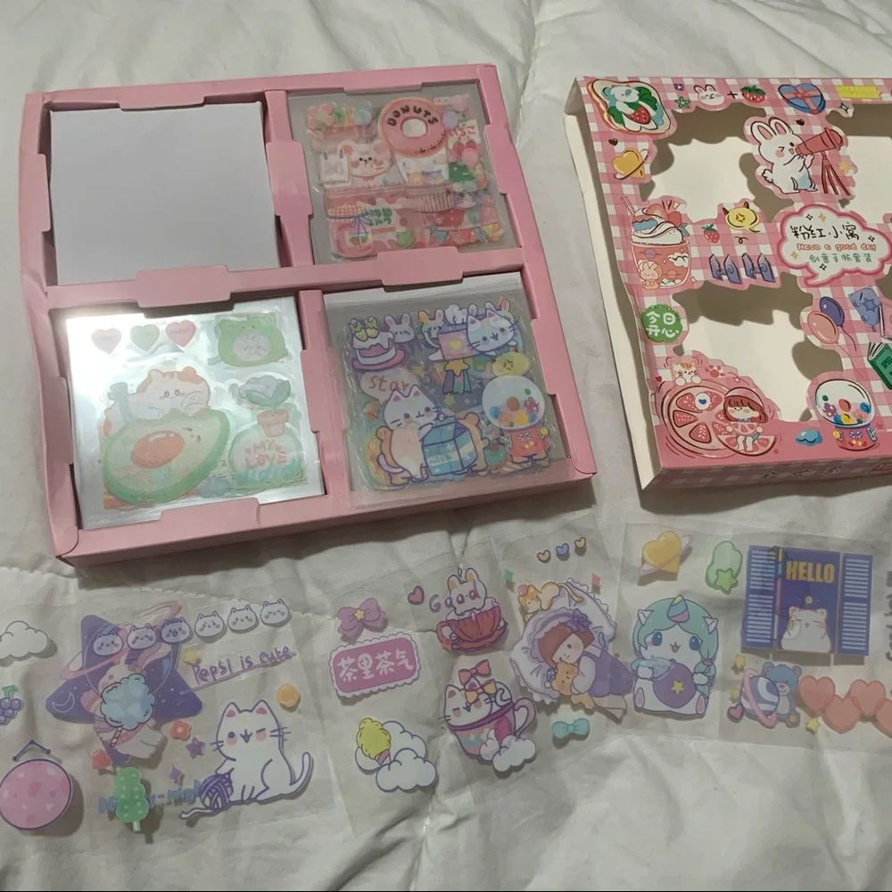 Box of 32 Small Sticker Sheets with a Clear Background